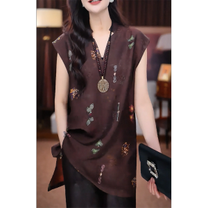 QINGNAER | Oversized Fashion Retro Chinese Style Shirt Slimming Short Sleeve