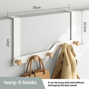 Long Door Hook Iron Storage Rack Bag Hanger Clothes Hook Door Back Hanging Shelf Bedroom No Drilling Needed Bag Organizer
