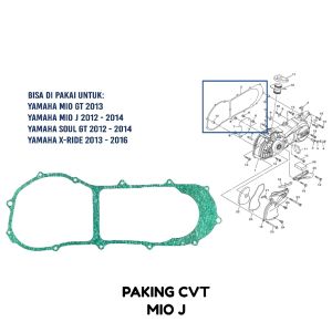 Paking CVT Mio J - Packing Gasket Perpak Bak Blok Block CVT  Yamaha Mio GT Soul GT XRide 115