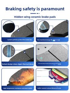 YINYI | Ceramic Brake Pads for Geely New Jin Gang CROSS Jinying GC7 GX7 English SC6 Haijing SC7 SX7