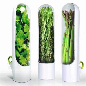 Fresh Herb Keeper Container Vanilla Fresh-keeping Cup Vegetables Coriander Sealed Box Preservation Storage Bottle Kitchen Gadget