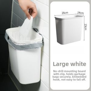 Kitchen Bathroom Wall-Mounted No-Punching Toilet Small Storage Bucket Multi-Function Organizer Tool Home Cleaning Supplies