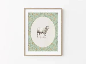 BILIBILI | bear Abstract Retro Pattern Art Painting Canvas printing Home Wall decoration hanging Animal poster Rabbit puppy