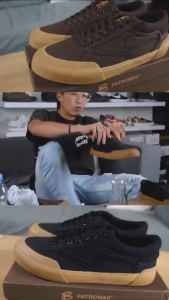 SEPATU PATROBAS CLOUD LOW BROWN GUM (SIZE 36 - 44) - Sneakers Canvas Made in Indonesia