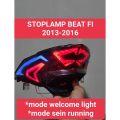 stoplamp lampu stop belakang Honda beat fi F1 + sen 2013-2016 model custom alis lazy running. 