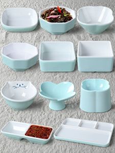 Commercial Use Melamine Plastic Sauce Dish Nordic Style Pure Color Restaurant Hotel Dining Utensils Square Shape 4 Inches