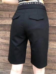 Elastic Waist Letter Print Loose Straight Casual Pants
