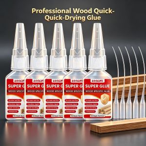 LOOLIFL | 5 Tubes of Quick-Drying Wood Glue a Waterproof High-Strength Adhesive Suitable for Repairing Wooden Furniture