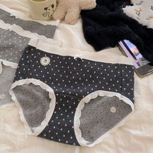 Gwen Aesthetic Japanese Sweet Pure Cotton mid Waist Extended Butterfly Knot Girl Underwear Student Triangle Panties Breathable