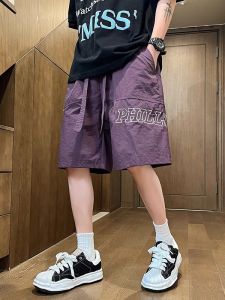 Quần Short Ice Silk Nam Mùa Hè Phong Cách Mới Rộng Rãi Thường Ngày Quần Dài Năm Điểm Thương Hiệu Mỹ Thời Trang Trẻ Em