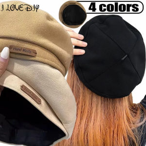 Retro Elegant Women Woolen Beret Female Cold Autumn Handmade Berets Khaki Black Artist Hat Girls Winter Delicate Texture Cap