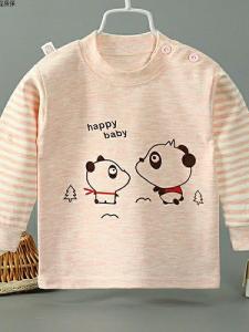 Pure Cotton Baby Thermal Underwear Shoulder Button Sleepwear No Bone Childrens Top Warm Innerwear for Babies Cartoon Style