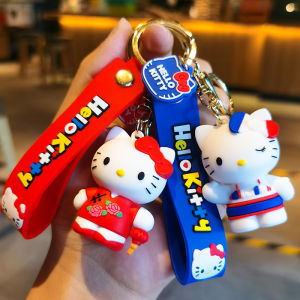 Anime Kawaii Sanrio Hello Kitty Keychain Pendant Holder Key Chain Car Keyring Mobile Hanging Jewelry Kids Toys Gifts Wholesale