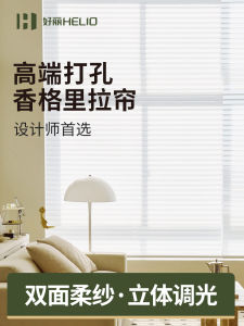 Modern Simple Style Shangri-La Curtains with Hole Design for Balcony Tatami Study Room Bedroom Living Room Vertical Blinds