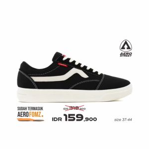 Aerostreet 37-44 Massive Low 2.0 Hitam Natural - Sepatu Sneakers Casual