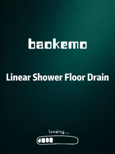 BAOKEMO Linear Shower Floor Drain with Removable Quadrato Pattern Grate Stainless Steel Shower Drain The Drainage System Accessories
