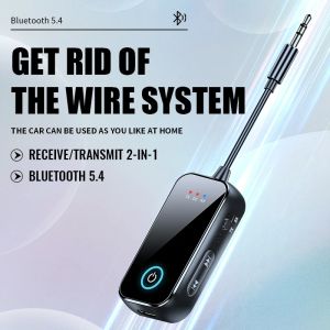 Bluetooth 5.4 Audio Transmitter and Receiver 2 In 1 Wireless 3.5mm Aux Audio Adapter Bluetooth Transmitter for TV Car Headphones