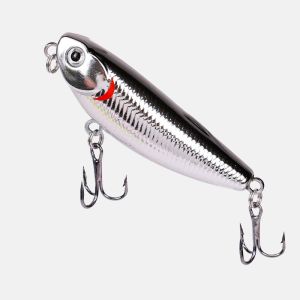 Walking Dog Lure 5g 55mm Topwater Floating Bait Noise Bead Double Treble Hooks for Pike Bass Trout Bluegill Freshwater Fishing