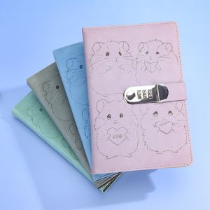 1spc A5 Cute Girl Style Diary with Lock Password Book Thick Creative Handbook Student Notebook Stationery Notebook