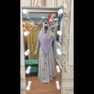 BISA COD || ALISHA MUSLIM FASHION GAMIS SYARI PUTIH HITAM SET KHIMAR ZARA SERIES BY ARSYAKAYLA SYAFEERA AC O R ELDEENA SYARI