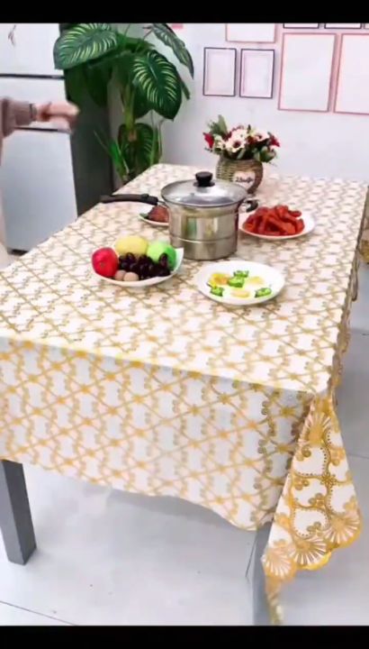 PVC TableCloth Kitchen Table Cloth Rectangular Tablecloth Waterproof ...