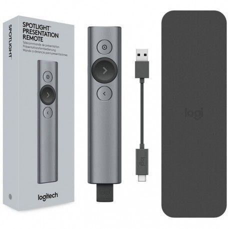 Logitech Spotlight Presentation Remote (Wireless, Dual Connectivity ...