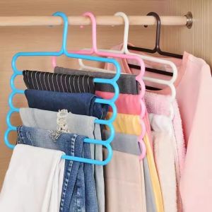 Foldable Multi-layer Pants Hanger Space Saving Home Use Magic No Trace Pants Clip Wardrobe Storage Organizer Clothing Accessory