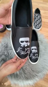 Giày Lười Nam Slip-on Thêu Hình Ông Già Phong Cách Cá Tính Da PU Bền Đẹp Đế Cao Su Khâu Quanh Đế( Ảnh + video thật )