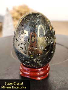Peru Gold Pyrite Crystal Egg Ornament GPE10 - Natural Collection - Decorative Accessories & Statues - Lighting & Décor - Home Décor