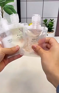 New Portable Travel Luggage Accessory Set - Transparent Stand-Up Pouches with Leak-Proof Spout for Bottles
