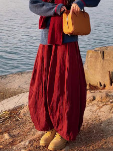 Red High Waist Loose Casual Wide Leg Pants Womens plus Size Spring New Style Luxury Sensation Long Trousers Korean Style