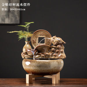 Water Flowing Wealth Attracting Ornament Ceramic Handmade Office Decorations Living Room Feng Shui Wheel Business Opening Gifts