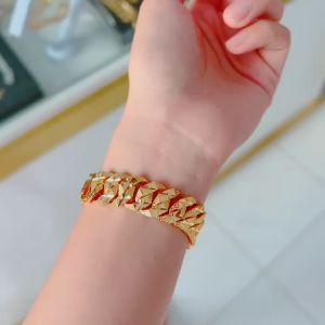 Lắc tay khoen lật nam nữ mạ vàng 18k Kami