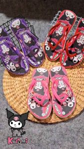 kamiliku Sandal jepit anak perempuan tali jely lentur motif kuromi sablon 3thaun sampai 75tahun