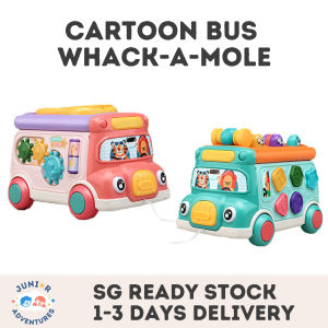 Multi-mode Bus Toy Cartoon Bus Whac-a-Mole multi-sided toy Early Learning Toy Car