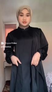 TERMURAH - ARABELL DRESS MUSLIM WANITA MATERIAL SILK SATIN PREMIUM MODEL TERBARU VIRAL // GAMIS BRIDESMAID KONDANGAN REMAJA WANITA SIMPLE ELEGAN WUDHU FRIENDLY LENGAN KERUT // DRESS SLIMFIT KERAH SHANGHAI BY HIAKA PREMIUM STORE