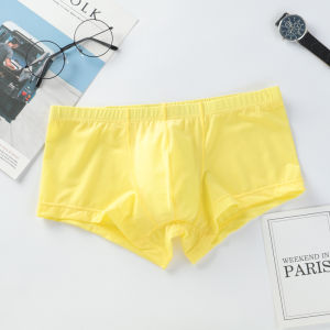 Quần Lót Nam Ice Lụa Quần Lót Nam Cắt Phẳng Siêu Mỏng Thoáng Khí Quần Lót Dành Cho Thanh Niên Thấp Vòng Eo Một Mảnh Xuyên Thấu Thiết Kế Mặc Mùa Hè