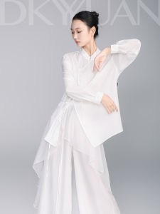 DKYY | Loose and Slim Fitting Traditional Mandarin Collar Long Sleeve Chinese Dance Practice Outfit