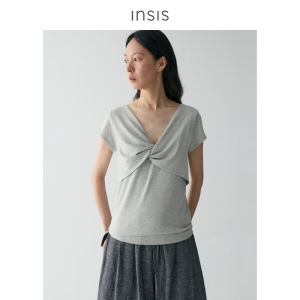 INSIS FEMME | Silky Wool Design Summer T-Shirt Sleeve Short Top