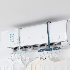 Giá phơi quần áo điều hòa di động có thể gập lại giá phơi tất và đồ lót giá treo đa chức năng và giá lưu trữ kẹp
