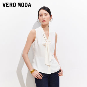 Vero Moda | V-neck Belted Loose-fitting Sleeveless Blouse Shirt