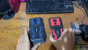 Case Untuk Realme 5/C3/5s/5i: Casing Hp Kickstand Robot Armor