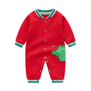 Prince Danton | Gentleman Style Red Long-sleeve Infant Onesie Cotton