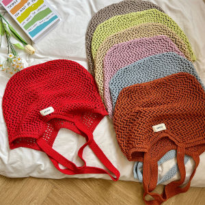 2025 New Fashion Versatile Large Capacity Woven Bag Women Summer Casual Handbag Simple Crossbody Shoulder Bag Canvas Tote