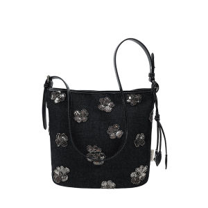 Glitter Flower Retro Womens Tote Bag