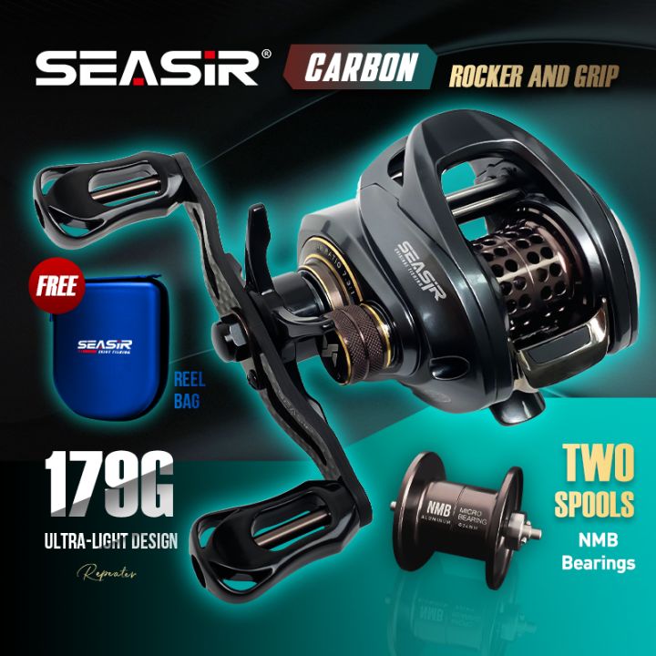 SEASIR REPEATER 179g Double Spools Ultra Light Baitcasting Reel Carbon  Rocker And Grip Brass Main Gear And Pinion Gear NMB Bearings Fishing Coil  Far Casting For Snakehead Bass Pike