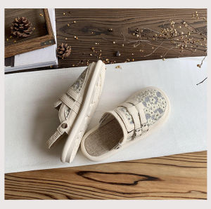 Cut-out Toe Roman Sandals Womens Summer New Breathable Soft-soled One Shoe Two-wear Rear Strap Flat Sandals