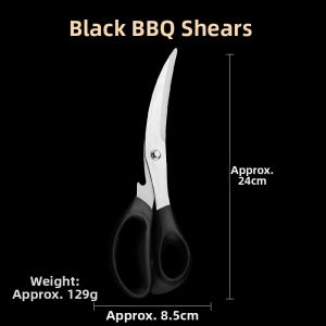 BAKULI | Commercial Kitchen Scissors for Roast Meat and Chicken Bones Long Stainless Steel