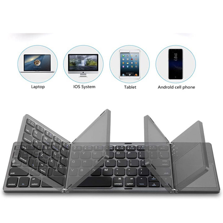 Russia Spain Rechargerable Bluetooth Wireless Keyboard Foldable With 