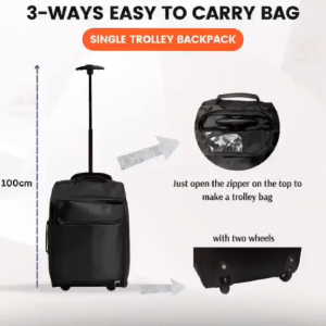 3 Ways Easy to Carry Single Trolley Bags Backpack Allowable weight 10kg Color BLUE. A Carry Bag that can be Turned into a Trolley and can also become a Backpack! - agora.ph